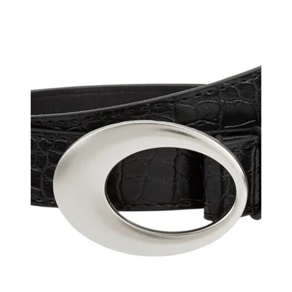 2/$30 Classic Style Black Alligator Faux Finish Leather Belts - Picture 5 of 6